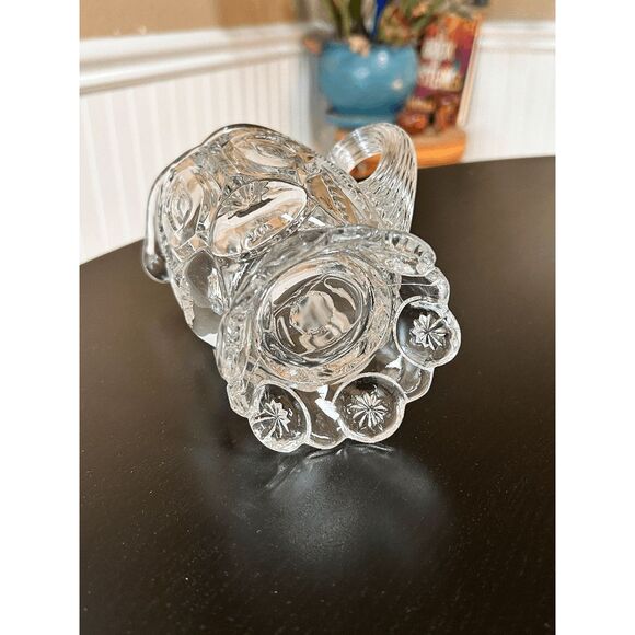 Vintage L.E. Smith Glass Crystal Glass Moon and Stars Creamer Pitcher w/Glass Ro - Picture 4 of 5
